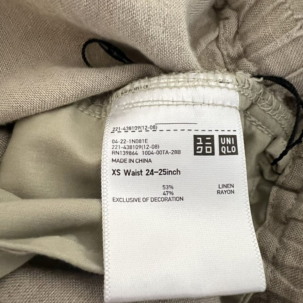 Uniqlo JW Anderson Womens XS Tan Pleated Drawstring Linen Rayon Paperbag Shorts‎ - Picture 7 of 7